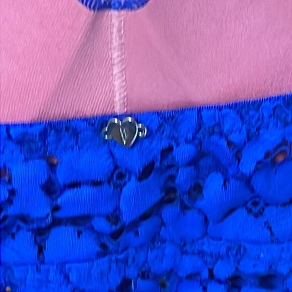 PINK Lace Push Up Bralette, bright blue, XS - Picture 4 of 7